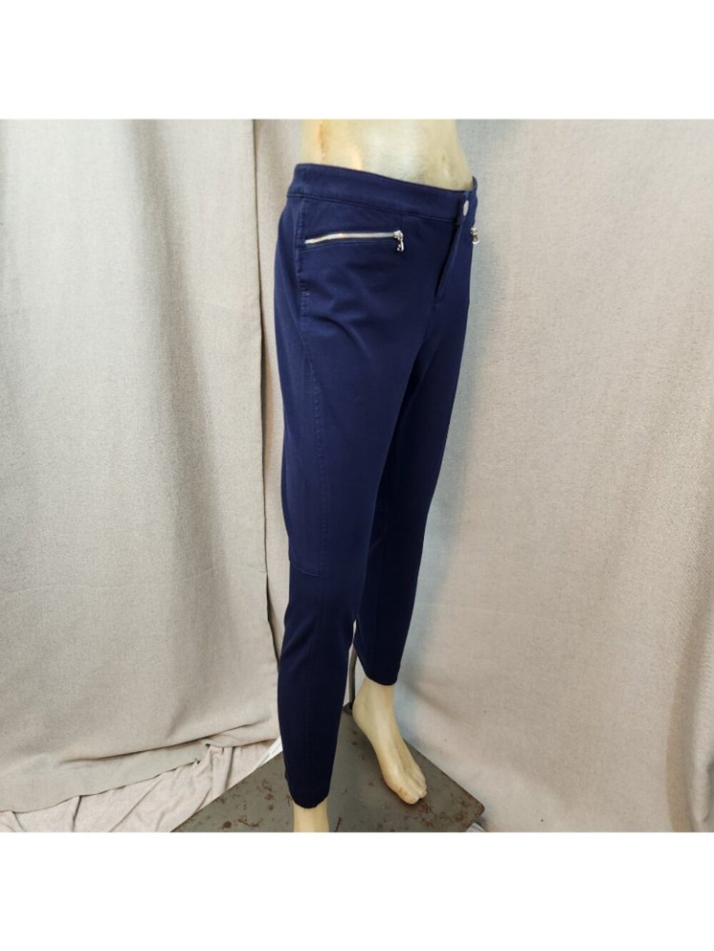 Lauren Ralph Lauren Blue Flat Front Tapered Jeans Pants Slacks Siz 10 MEDIUM - Picture 3 of 6